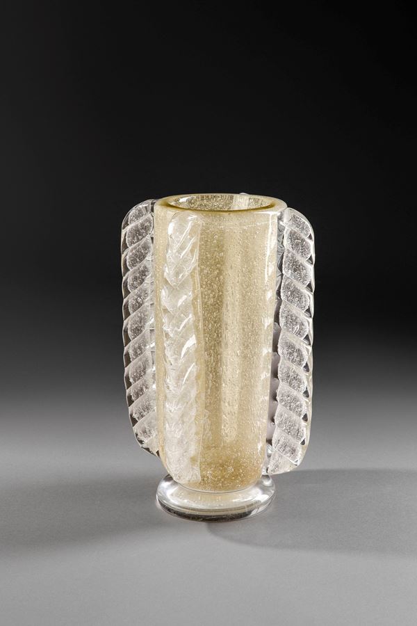 Murano - Vaso cilindrico con morise