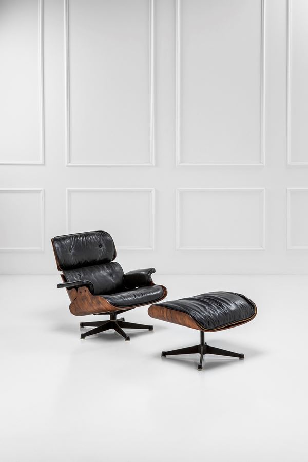 Charles e Ray Eames - Poltrona mod. 670 e poggiapiedi mod. 671