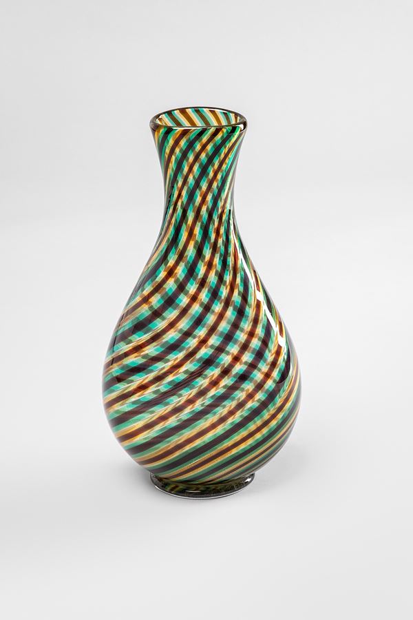 Ercole Barovier - Vaso della serie Spira Aurata