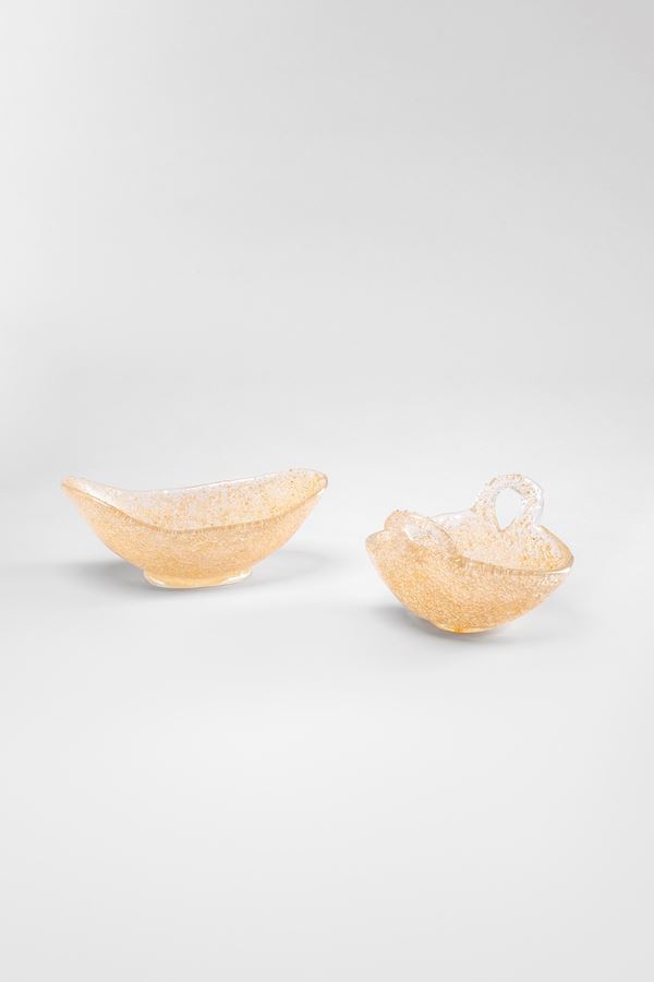 Ercole Barovier - Due ciotole della serie Rugiadoso
