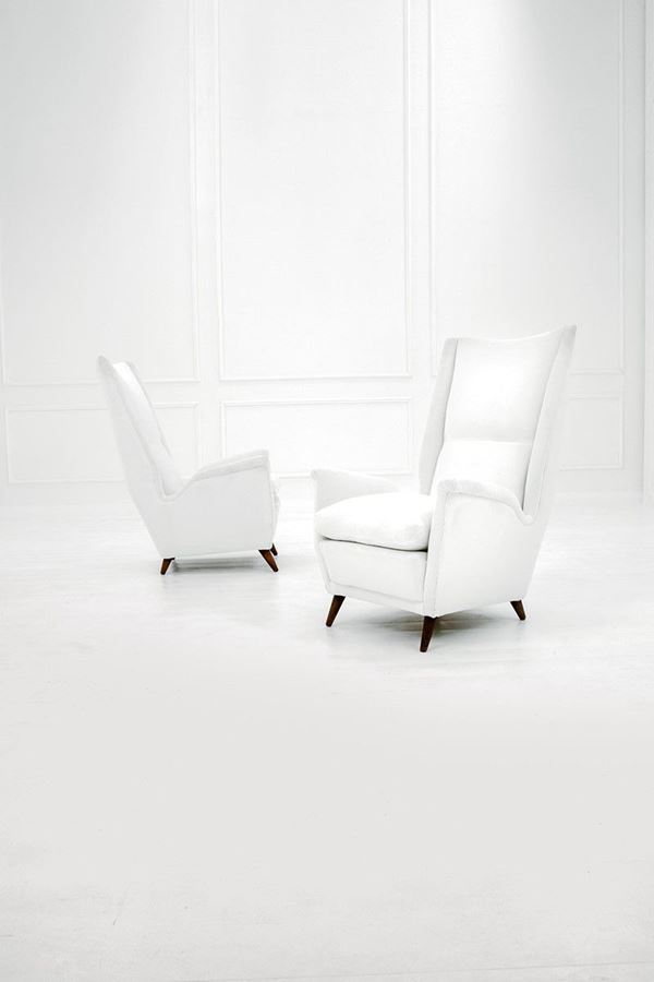 Gio Ponti (attr.) - Due poltrone
Struttura in leg