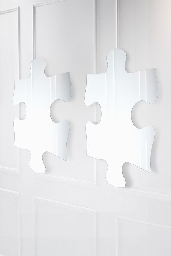 Nanda Vigo - Due specchi da parete della serie Puzzle