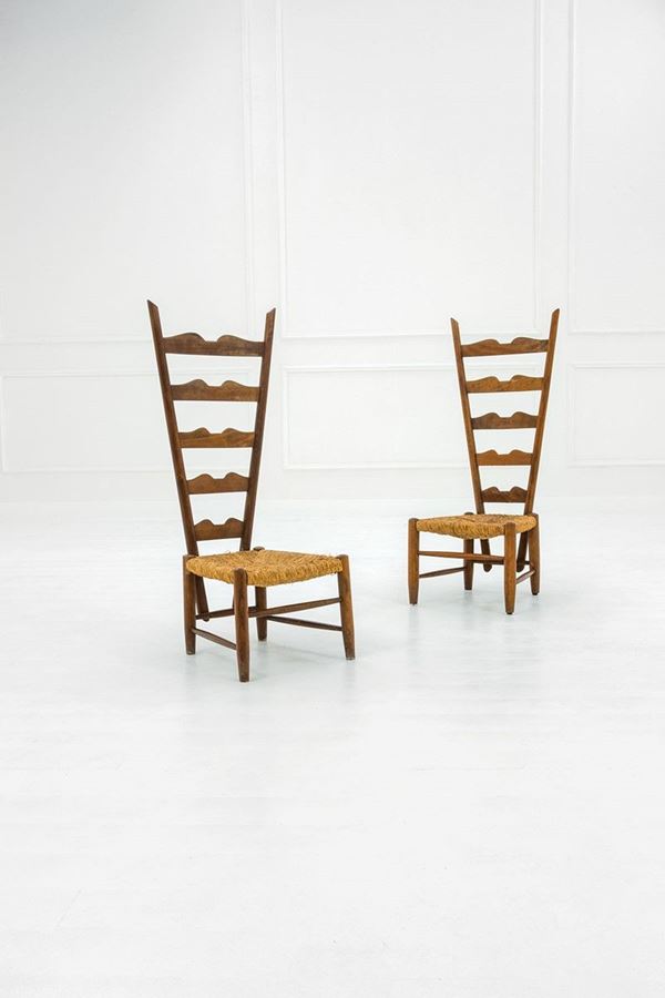 Gio Ponti : Due sedie da camino
Legno di   - Asta Design - Incanto Casa d'Aste e Galleria