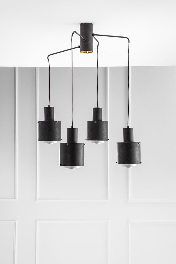 Stilnovo (attr.) - Lampadario a quattro pendenti