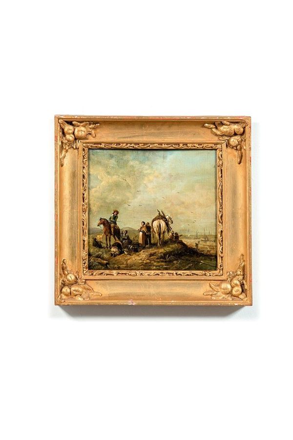 Hermann Corrodi : Paesaggio
Olio su tavoletta,   - Asta Antiquariato - Incanto Casa d'Aste e Galleria
