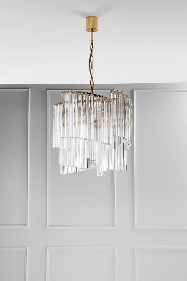 Venini - Grande lampadario con triedri