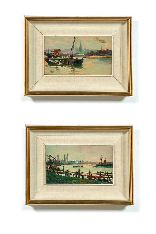 Mario Lisa : Paesaggi lacustri
Coppia di d  - Asta Antiquariato - Incanto Casa d'Aste e Galleria