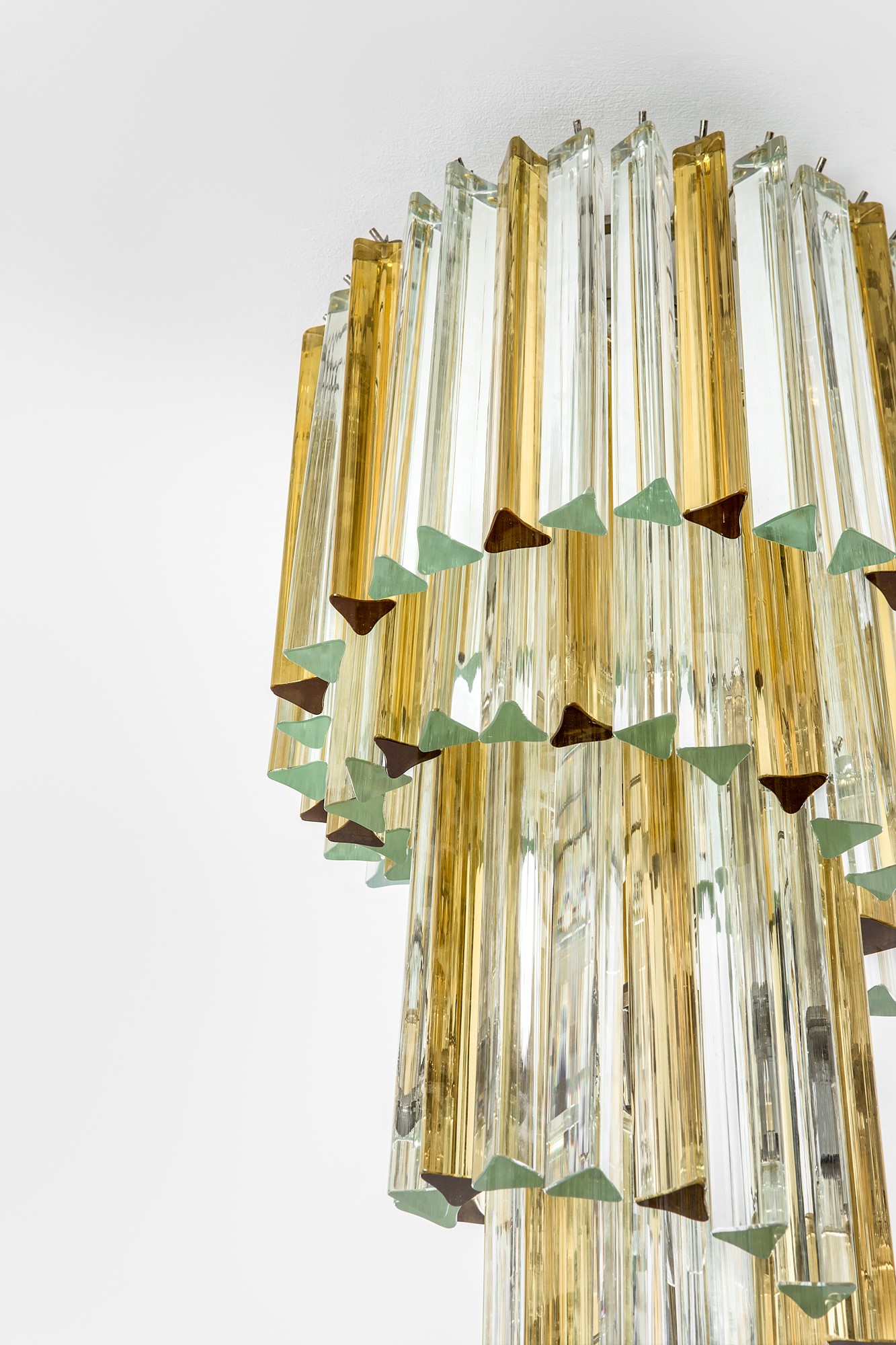 Grande lampadario a canne piene della serie Triangolo