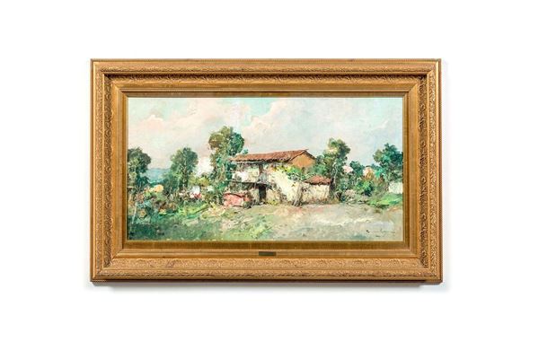 Romolo Leone : Casolare
Olio su masonite, fi  - Auction Antiquariato - Incanto Casa d'Aste e Galleria