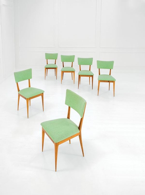 Silvio Cavatorta : Sei sedie
Legno di ciliegio,   - Asta Design - Incanto Casa d'Aste e Galleria