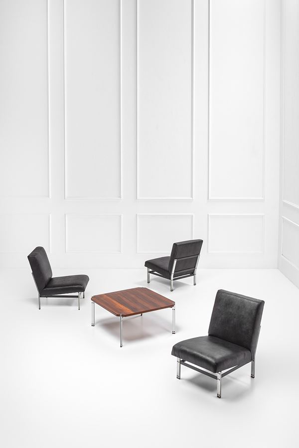 Florence Knoll (attr.) - Tre poltrone e un tavolo basso