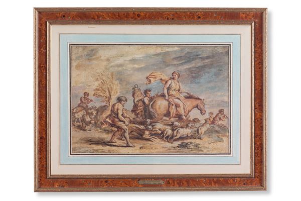 Giovanni Benedetto Castiglione detto il Grechetto (attr.) - Transumanza arcadica