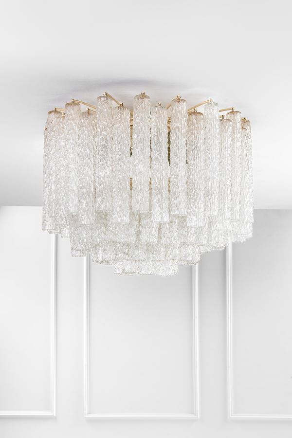 Venini - Lampadario a canne cave della serie Calza