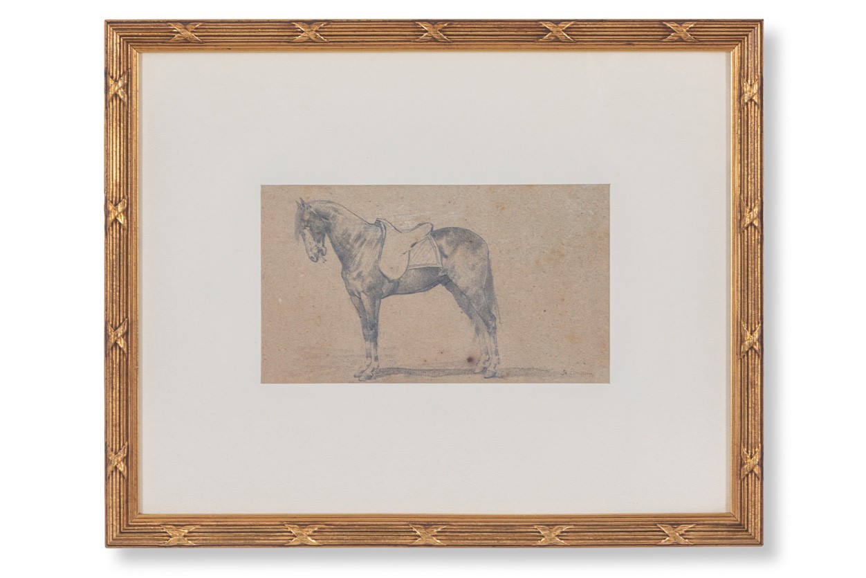 Due disegni raffiguranti scene equestri