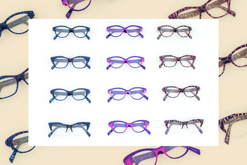 12 Eyeglasses (blue and purples shades)