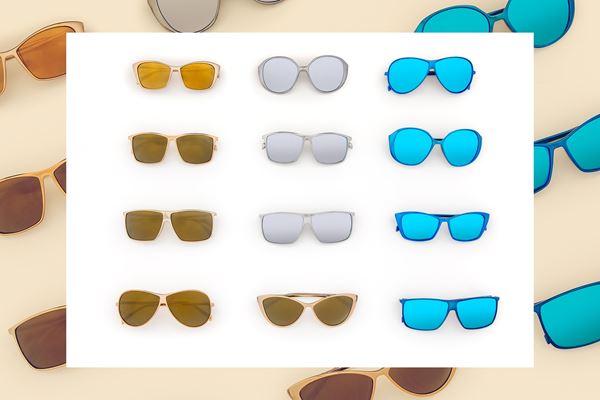 Italia Independent - 12 Sunglasses from the Plastic series (gold, blue, silver)