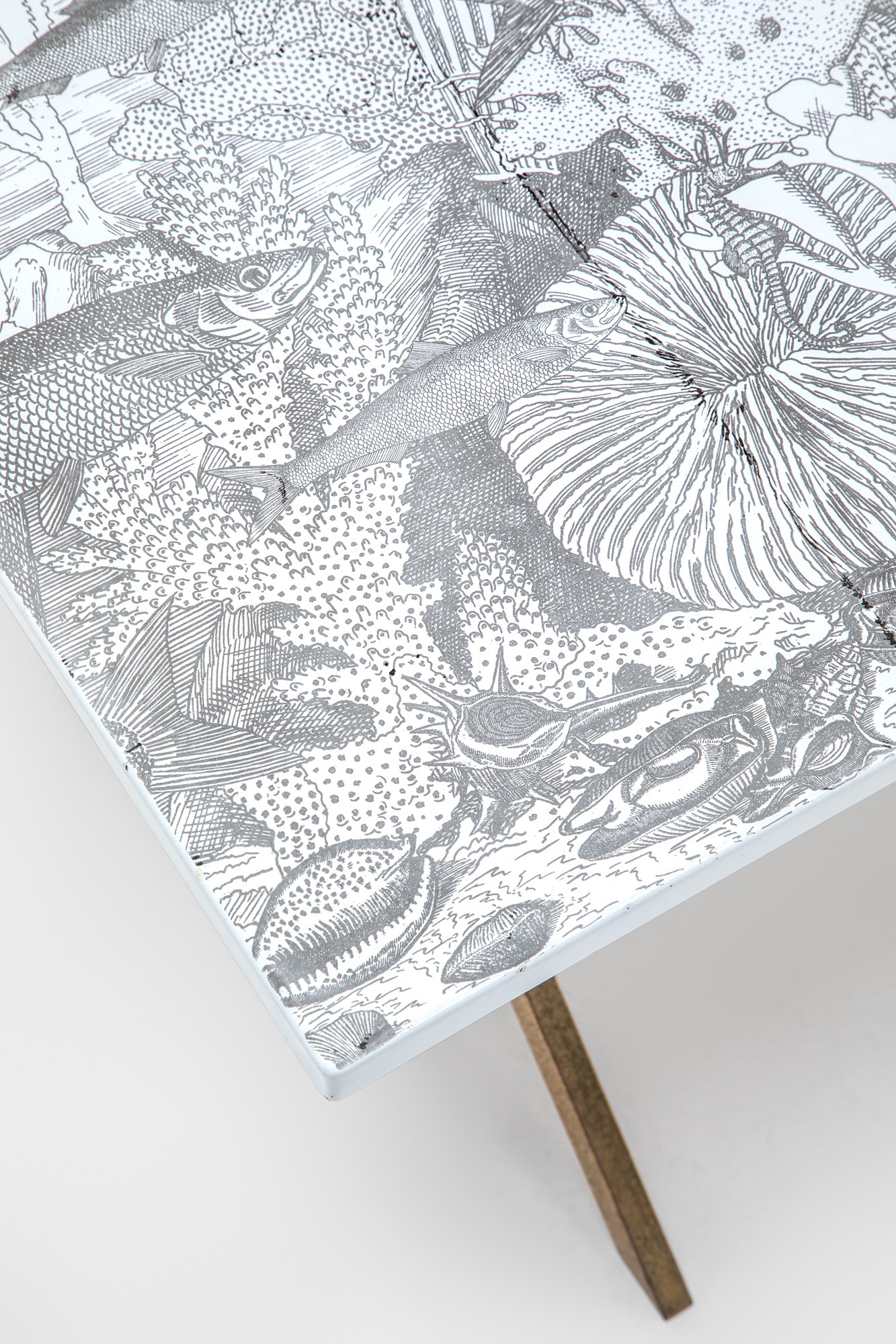 Tavolino con decoro Fondo marino