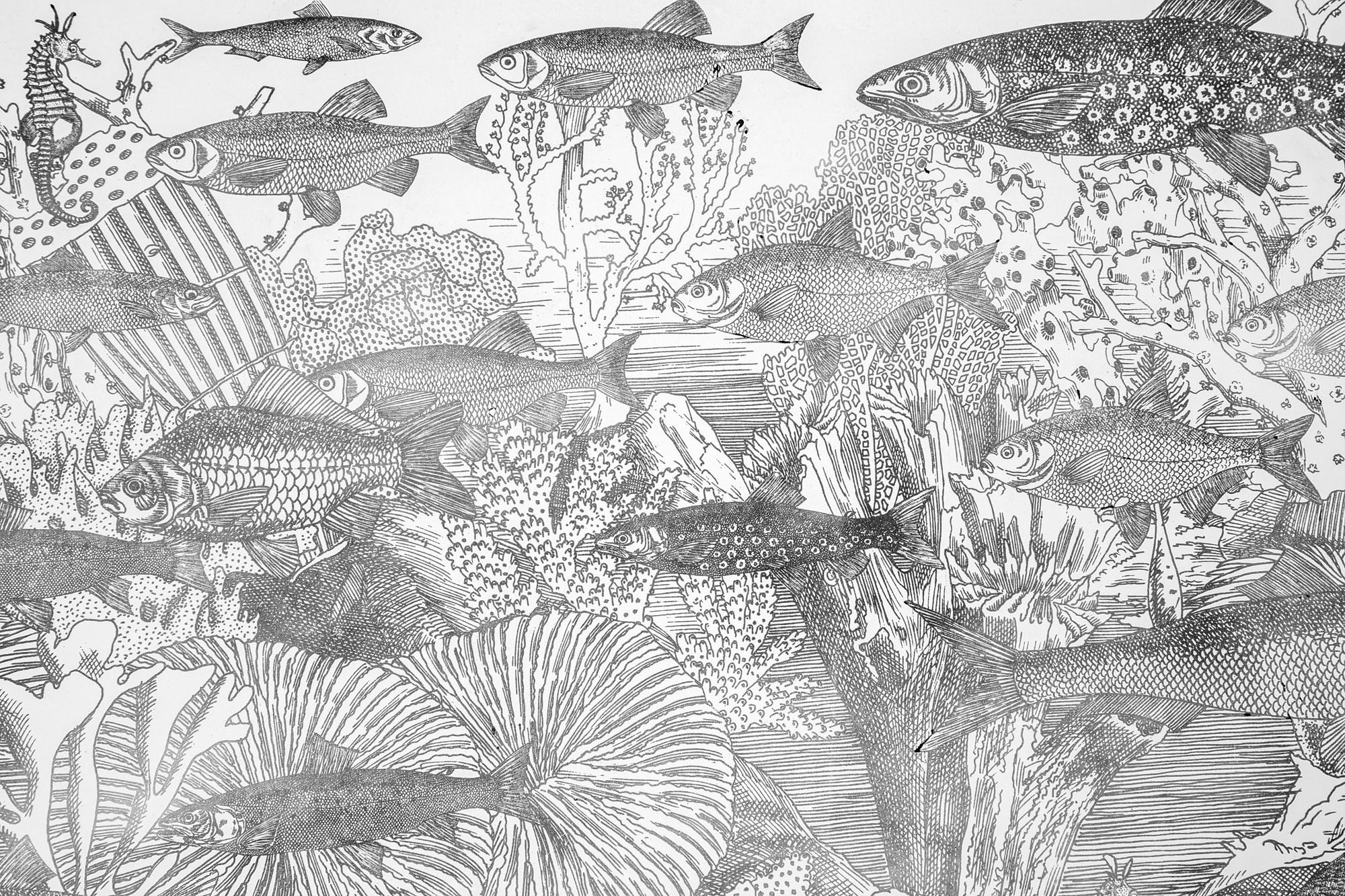 Tavolino con decoro Fondo marino