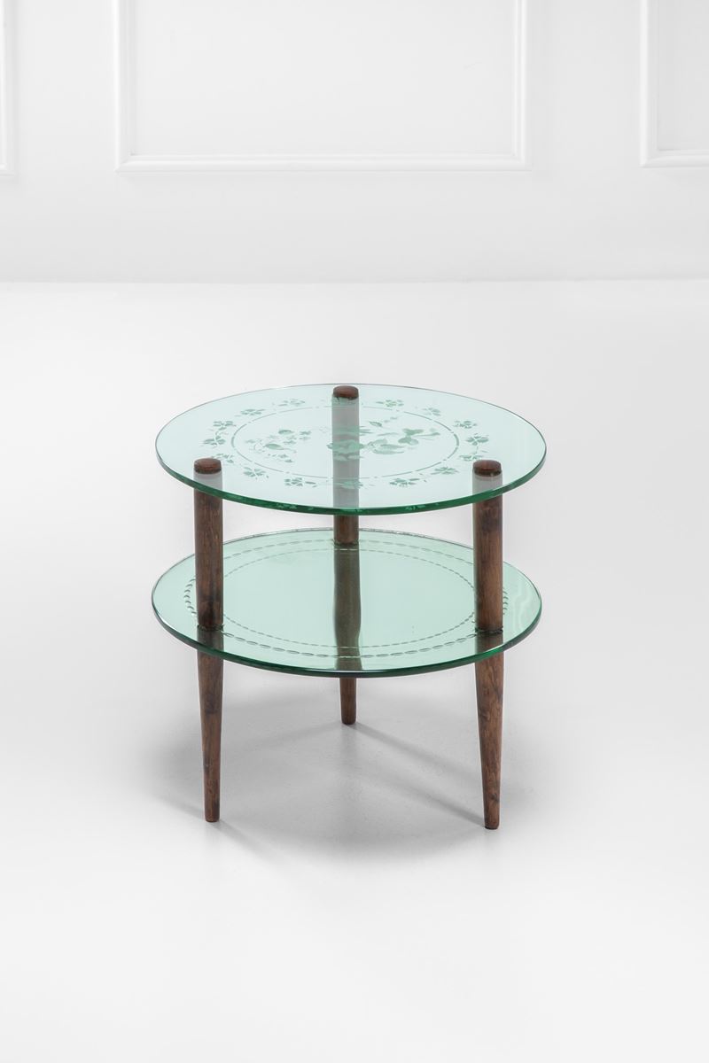 Tavolino di forma circolare a due piani