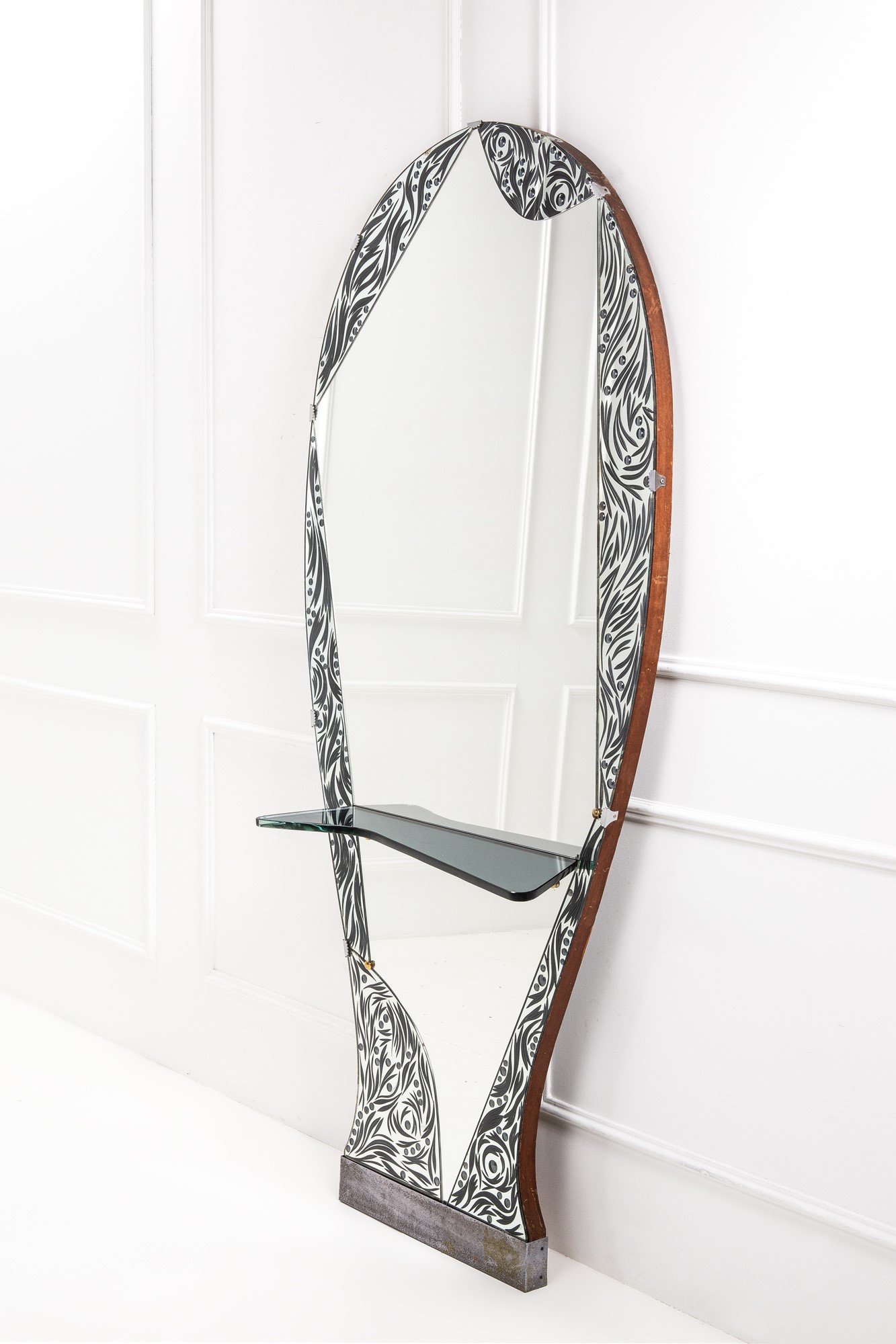 Cristal Art - Grande Specchiera da Parete con Mensola Mod. 2667