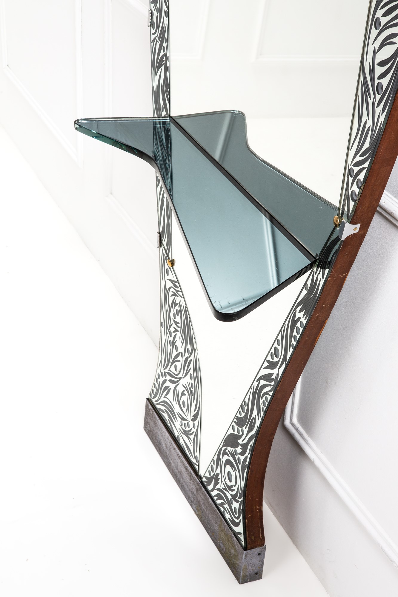 Cristal Art - Grande Specchiera da Parete con Mensola Mod. 2667