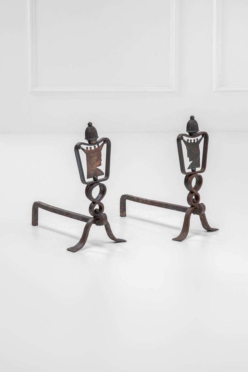 Coppia di alari da camino