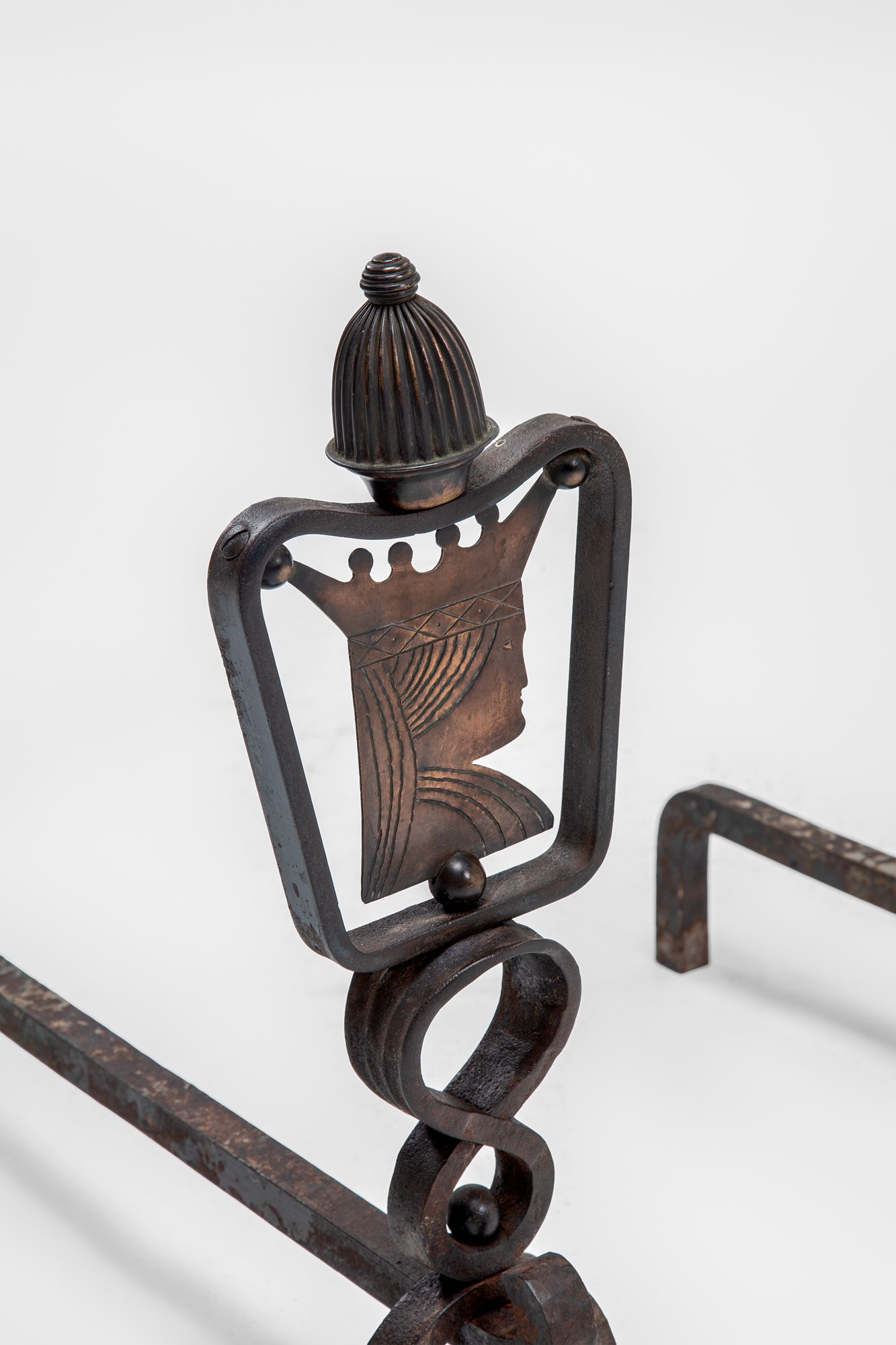 Coppia di alari da camino