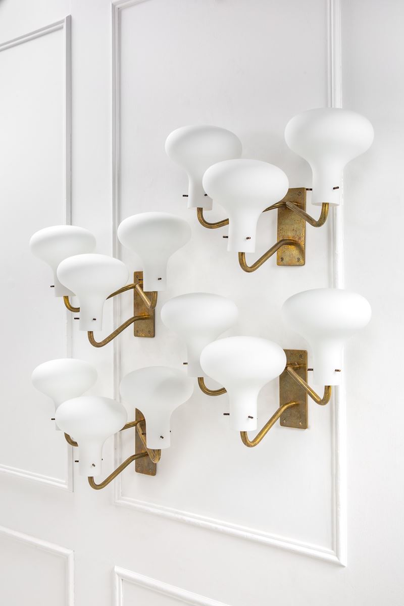 Quattro lampade da parete mod. Lp12 b "Galleria"