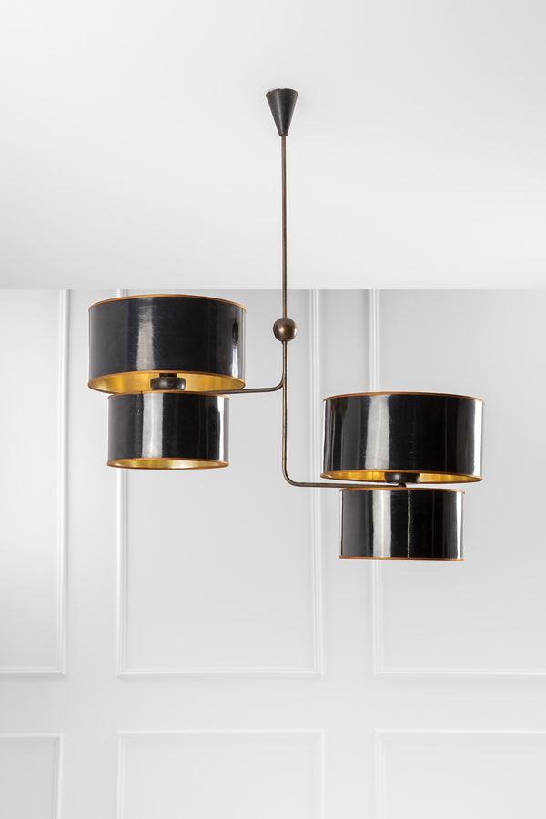 Maison Jansen (attr.) - Lampadario a due luci