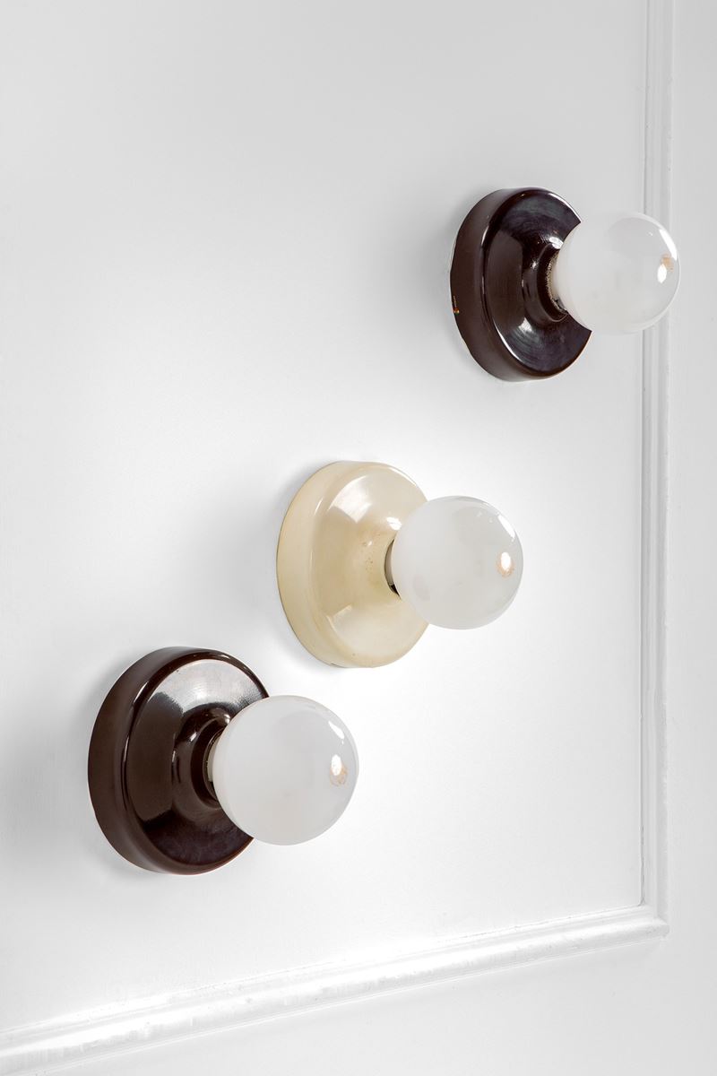 Tre lampade da parete o da soffitto mod. 608