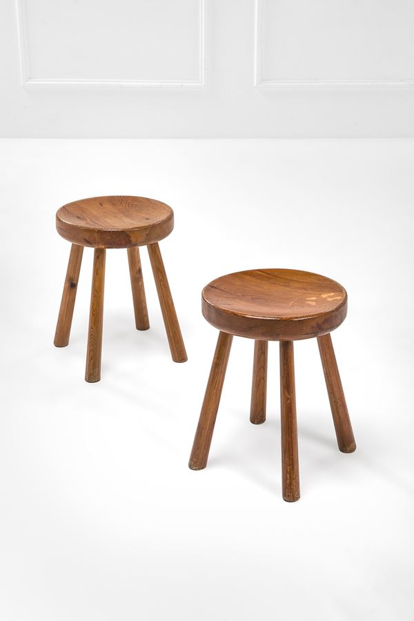 Charlotte Perriand (nello stile di) - Due sgabelli
