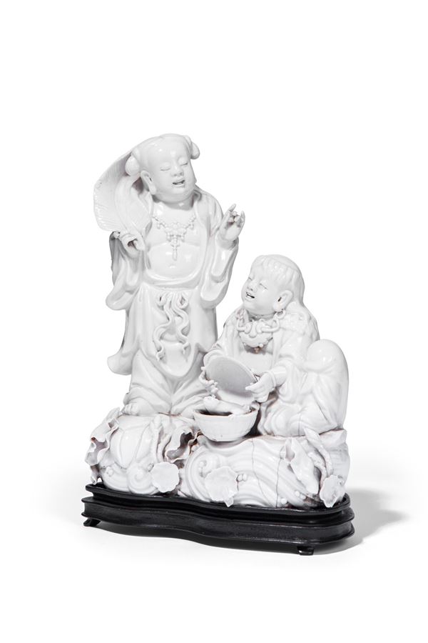 Gruppo in porcellana bianca - Cina XIX sec.
