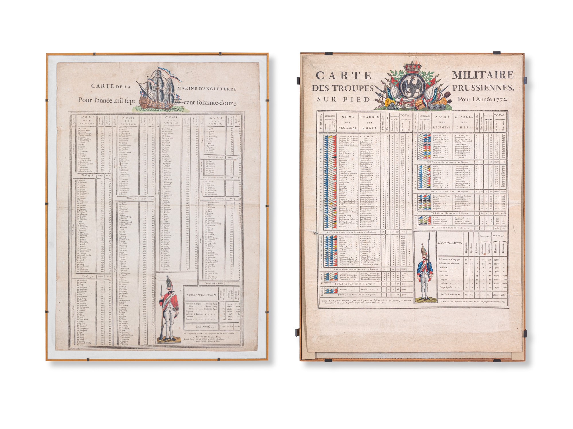 Sette carte militari - Francia fine XVIII inizi XIX sec.