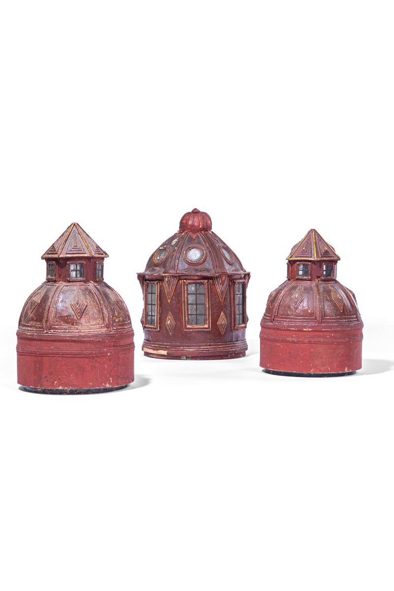 Tre modelli architettonici di cupole - XVIII sec.