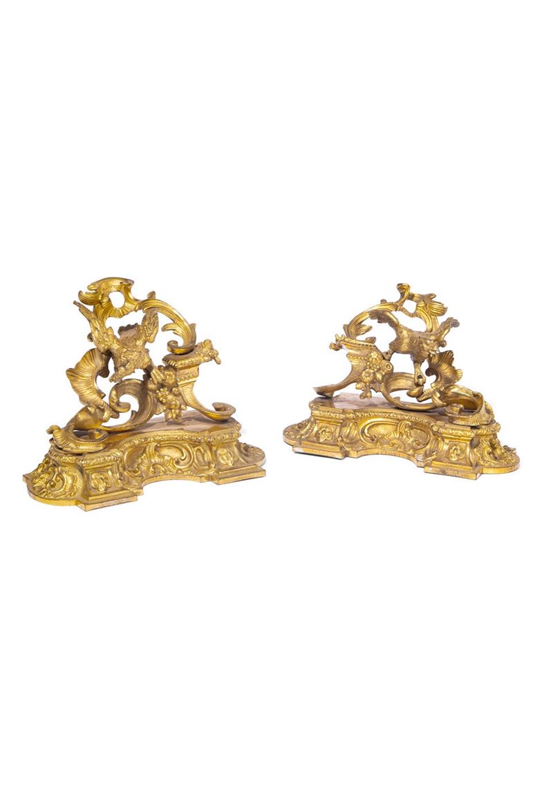 Coppia di alari da camino - Francia XX sec.