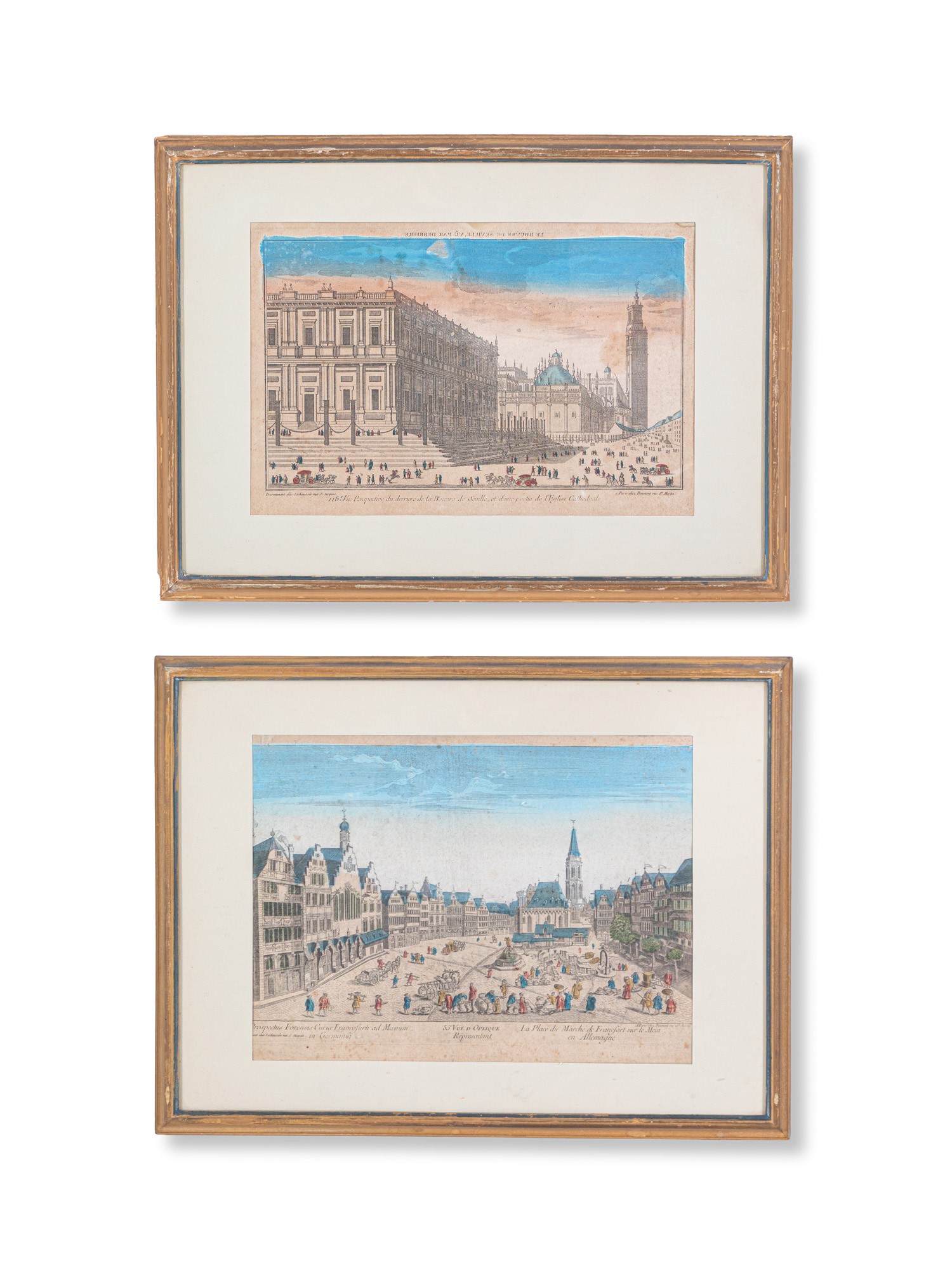 Dieci stampe raffiguranti vedute di città