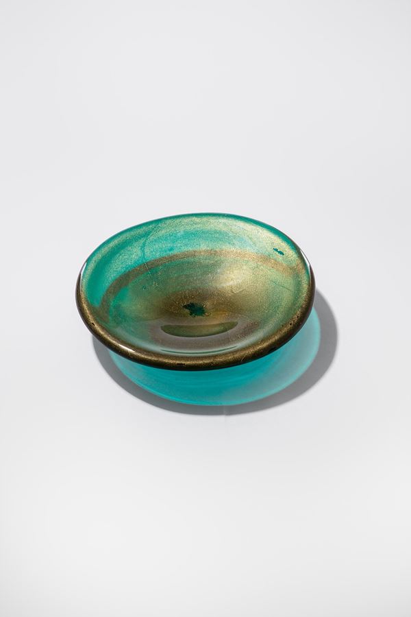 Archimede Seguso - Piccolo piatto della serie Sfumati Oro