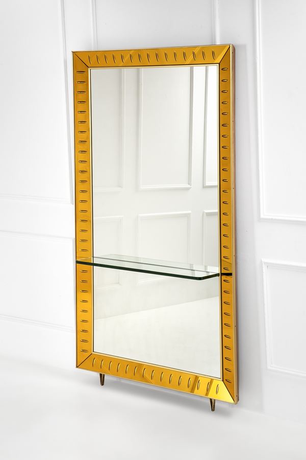 Cristal Art - Grande specchiera fondosala con mensola mod. 2654