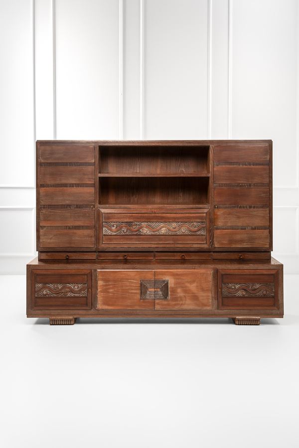Pier Luigi Colli - Grande mobile da soggiorno con credenza e alzata