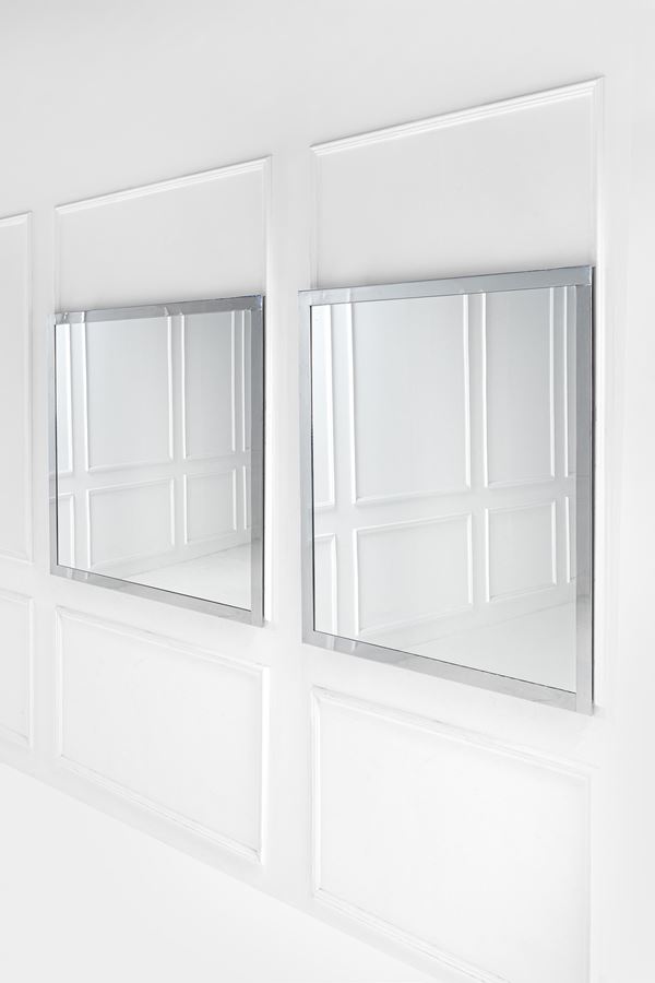 Luigi Caccia Dominioni - Due specchiere della serie Fasce cromate