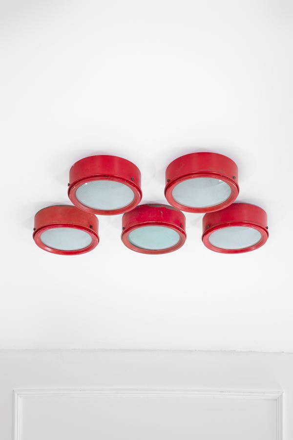 Gino Sarfatti - Cinque lampade da parete mod. 3055