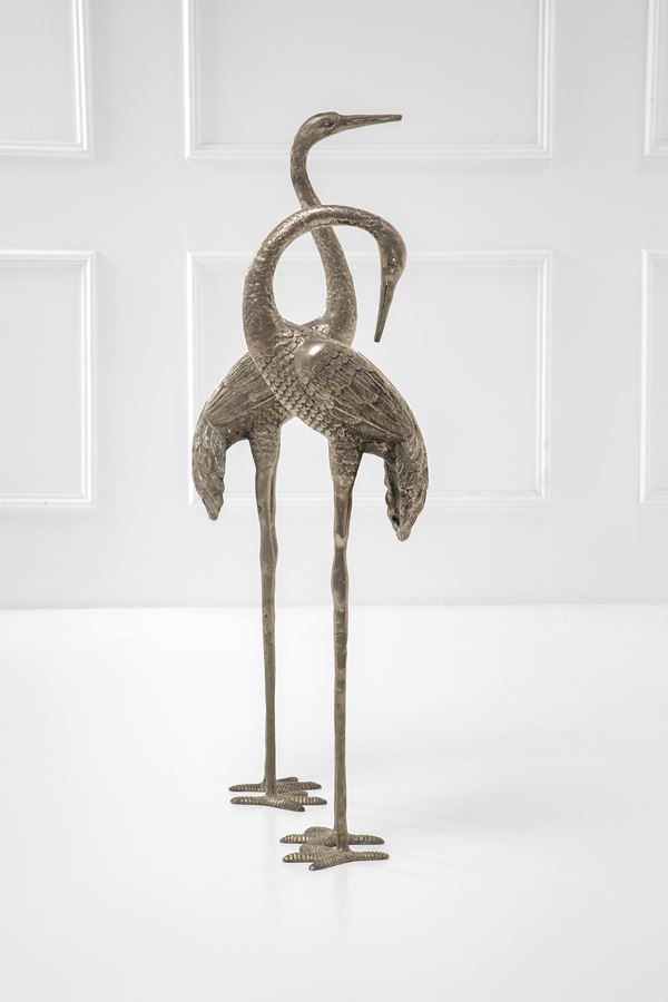 Due sculture a forma di aironi