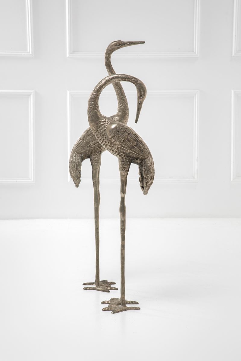 Due sculture a forma di aironi