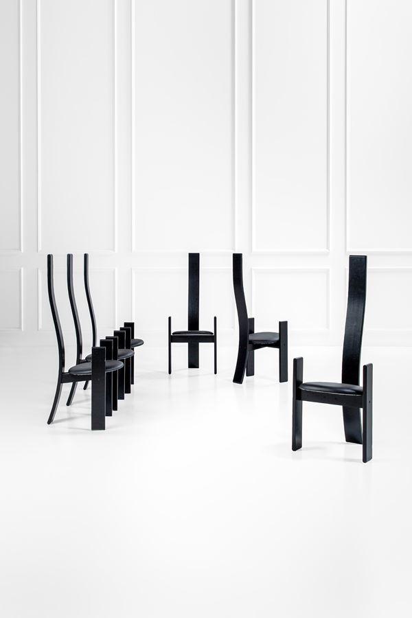 Vico Magistretti - Sei sedie scultura mod. Golem