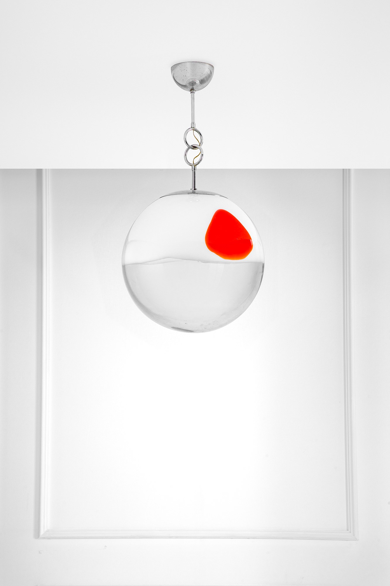 Ludovico Diaz De Santillana - Lampada a sospensione in vetro e metallo, circa 1970