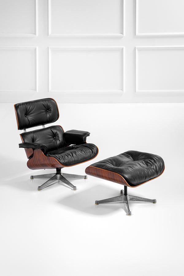 Charles e Ray Eames - Poltrona mod. 670 e poggiapiedi mod. 671
