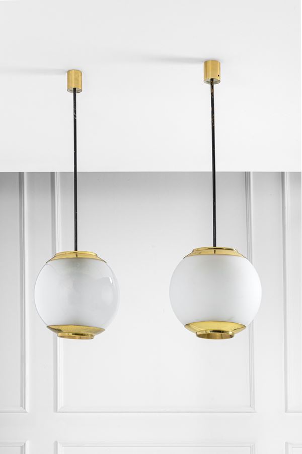 Luigi Caccia Dominioni - Due lampade a sospensione mod. LS2 Pallone