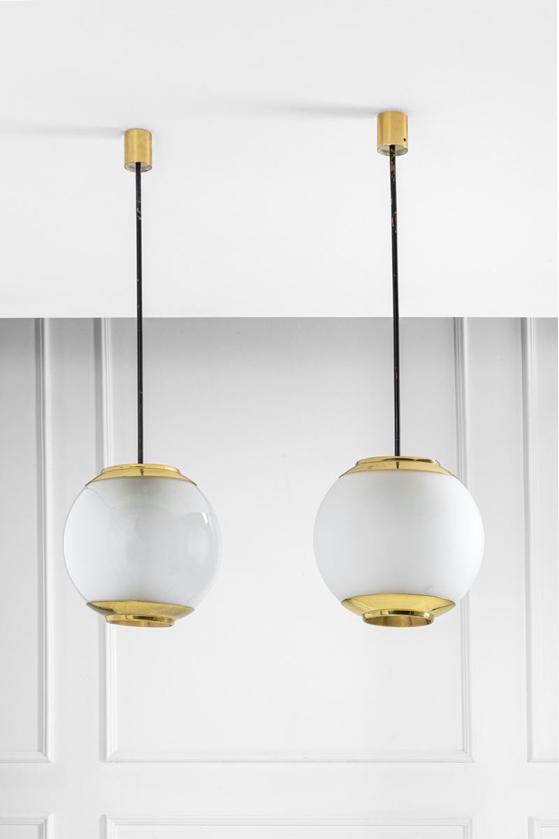 Due lampade a sospensione mod. LS2 Pallone