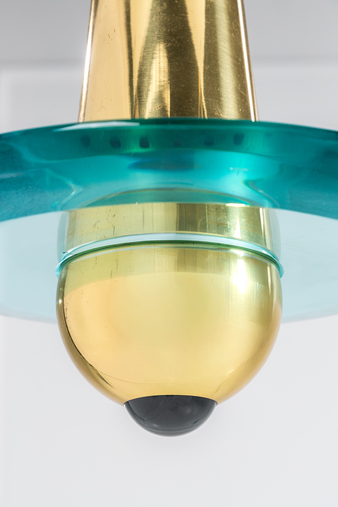 Fedele Papagni - Lampada a sospensione in ottone e cristallo