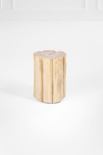 Sezione di tronco Brick S, legno naturale scolpito a mano